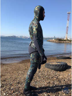 Гидрокостюм неопрен 5мм AquaDiscovery «Калкан» Green б/у р.XS-44/46