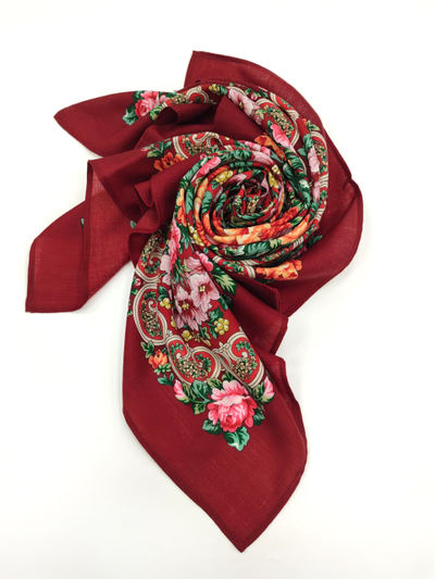 Павловопосадский платок Солнечный круг 2037-6