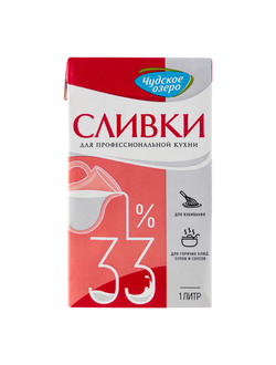 Сливки животные Чудское озеро 33% 1 л