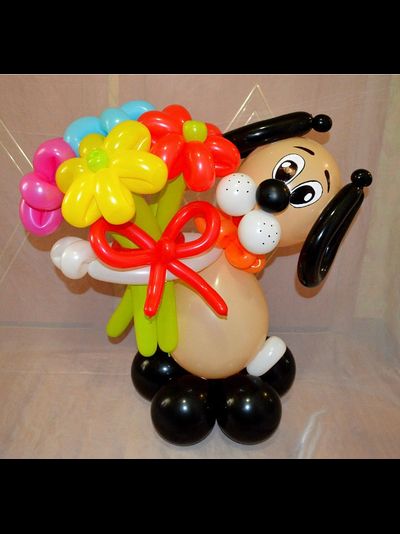 Собачка с 5 ромашками