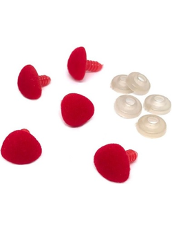 Носики бархатные винтовые 11х10 мм, красные