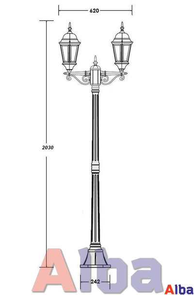 Astoria 408 A 2L BG Парковый светильник