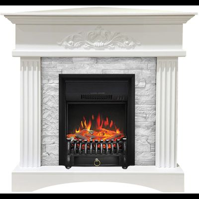 Угловой электрокамин Premier WT M6 с очагом Fobos