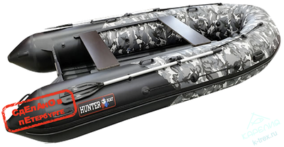 Лодка ПВХ Hunterboat Хантер Про 380Pro Серый КМФ