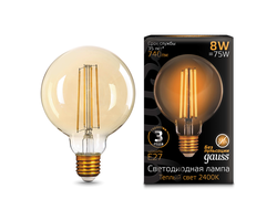 Gauss LED Filament Golden G95 8w 824 E27