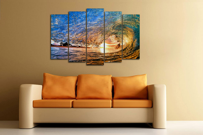 Модульная картина "Яркие волны"