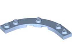 Plate, Round Corner 5 x 5 with 4 x 4 Curved Cutout, Bright Light Blue (80015 / 6383092)