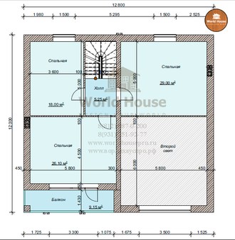 Двухэтажный дом из газобетона с нестандартной кровлей. Проект №94