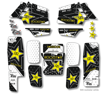 Наклейки на квадроцикл Yamaha YFZ 350 Banshee #545 rockstar white 2