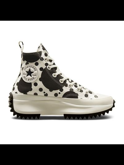 Кеды Converse Run Star Hike Platform Polka Dots Черно-Белые высокие A01181C