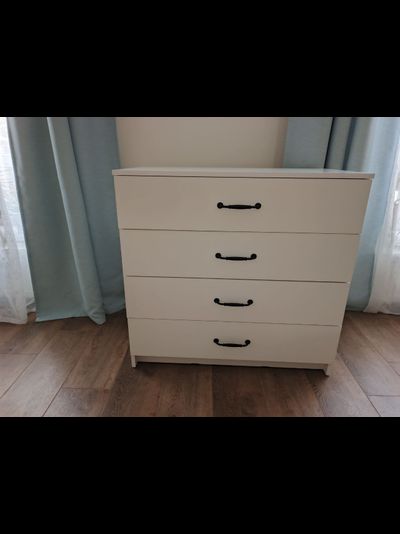 Эва КМ-021 комод 4 ящика (улучшинная фурнитура) Белый