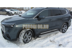 Пороги подножки "Classik Silver" 1850 мм для Geely OKAVANGO I 2023-