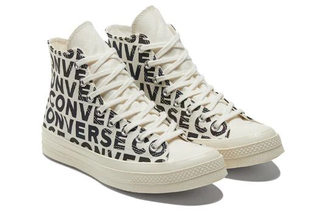 Кеды Converse Chuck 70 черно-белые высокие с надписью