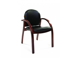 Офисное кресло CHAIRMAN 659 экокожа PU3816-12 черный глянцевый/тем. орех