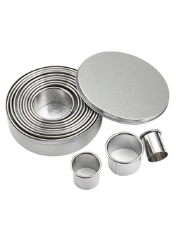 Набор форм-резаков "Кольцо" 12шт. 30/37/47/54/65/72/80/87/94/102/110/118 мм h3,2 см, алюминий
