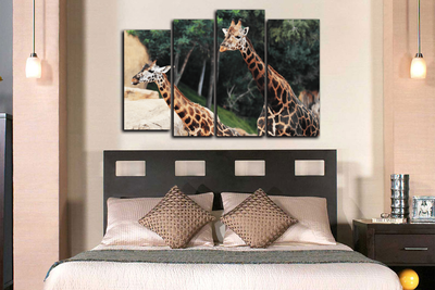 Модульная картина "Дружные жирафы"