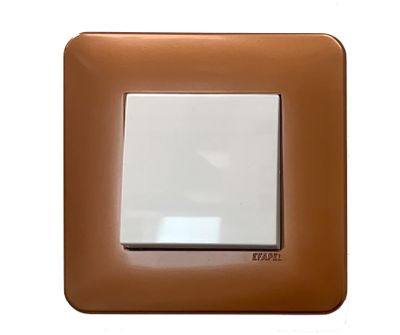 Рамка 1 пост металлик медь Efapel Latina с выключателем