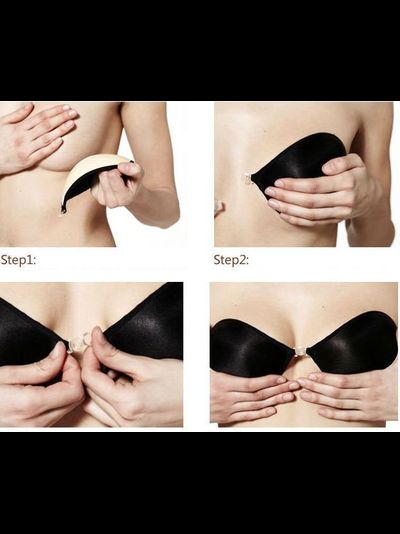 Черный бюст на силиконовой основе с поверхностью из ткани