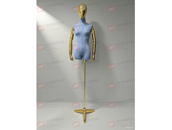 G-66BL Манекен портной демонстрационный женский голубой шарнирные руки золото
