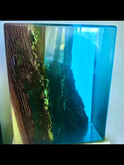 Светильник ночник из дерева и смолы &quot;Риф&quot;