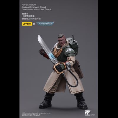 Командир Кадианской Гвардии (Warhammer 40k) - КОЛЛЕКЦИОННАЯ ФИГУРКА 1/18 Astra Militarum Cadian Command Squad Commander with Power Sword (JT7905) - JOYTOY