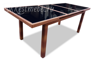 Плетеный стол MYKONOS раздвижной 210 см "тик"