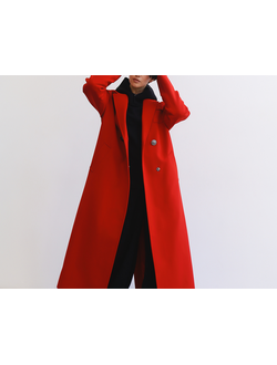 Пальто шерстяное (алый)