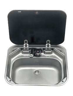 Раковина со смесителем и крышкой, прямоугольная