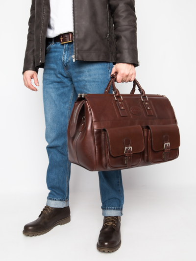 Кожаный саквояж Fabriano premium brown (арт. 4008-53)