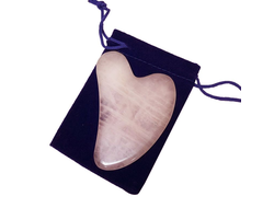 Скребок гуаша из розового кварца