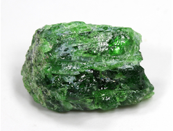 Хромдиопсид, необработанный "дикий" образец, Россия, Якутия (24*15*16 мм, 6,3 г) №28338