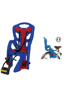 Детское заднее велокресло Bellelli Pepe Standard, на велосипед 29", цвет: синее с красной вставкой, вес до 22 килограмм