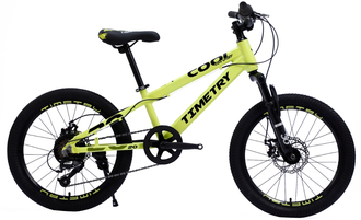 Детский велосипед Timetry TT074, 7ск 20" желтый, рама 10"
