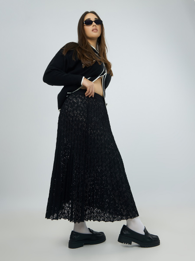 Длинная юбка из гипюра на резинке