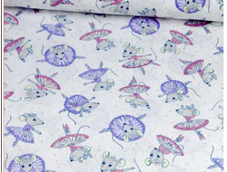 Наволочка на молнии к анатомической подушке Биосон U Premium 340 см поплин цвет Мышки балерины