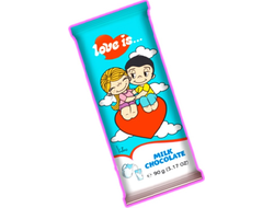 Шоколадная плитка LOVE IS молочный 90гр (22)
