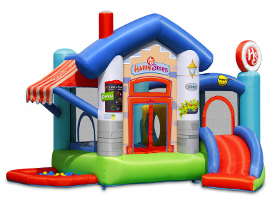 Надувной батут с горкой «Веселый магазинчик»