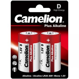 Батарейка щелочная Camelion LR20/2BL Plus Alkaline 2 штуки