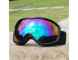 Очки маска SP Q3 с двойной линзой для сноуборда, снегохода, лыж, мотокросса, черные цветные