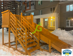 Деревянная зимняя горка "IgraGrad Snow Fox", скат 4 м