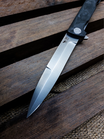 Складной нож Single EVO. Клинок копье. Сталь ELMAX, ХАОТИЧНЫЙ КАРБОН