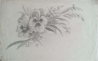 "Цветы" бумага карандаш 1919 год