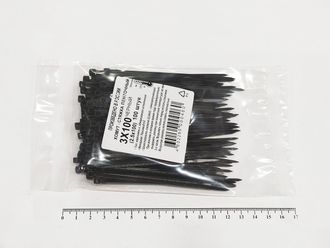 Хомут-стяжка чёрная 3х100 мм пластиковая (100 шт)
