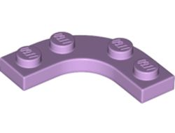Plate, Round Corner 3 x 3 with 2 x 2 Curved Cutout, Lavender (68568 / 6381957)