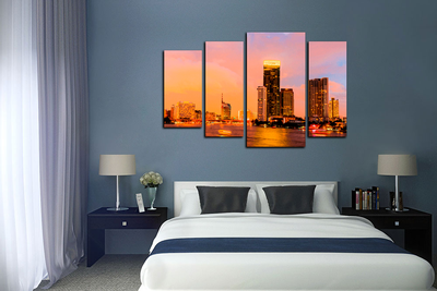 Модульная картина "Небоскребы у воды"