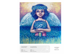 Ольга Якубовская "Ангел для поэта", 26х26, бумага, акрил, 2021