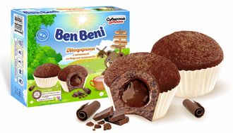 Маффины со вкусом шоколада и начинкой со вкусом шоколада «Ben Beni»
