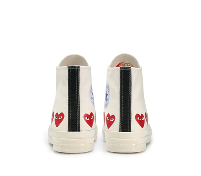 женские кеды Converse Play Comme des Garçons белые высокие фото 162972c