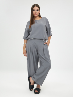 Нарядные брюки палаццо для полных женщин