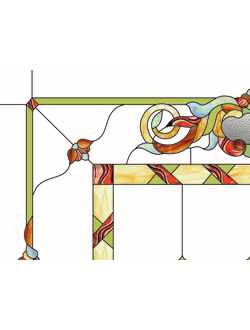 Витражная пленка, витражная пленка самоклеющаяся, пленочный витраж с классическим рисунком